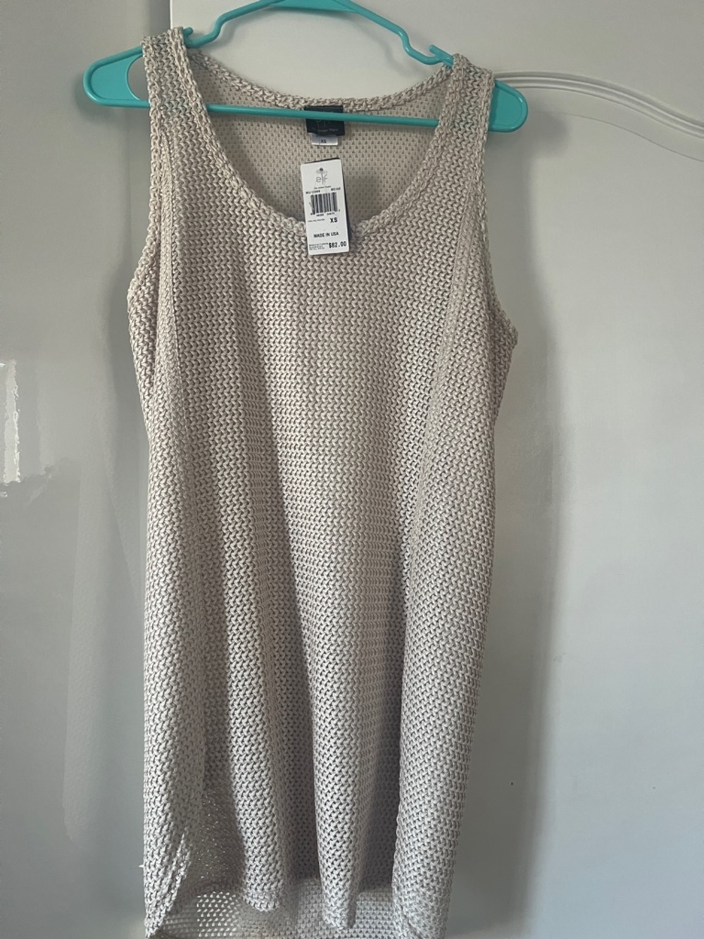 Elif by Jordan Taylor Beige Knit Tank Mini Dress